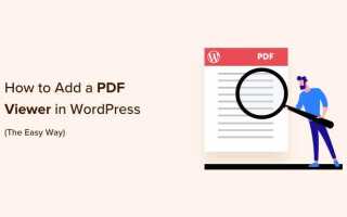 Как вставить pdf в wordpress