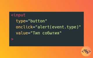 На какие категории делятся события в html
