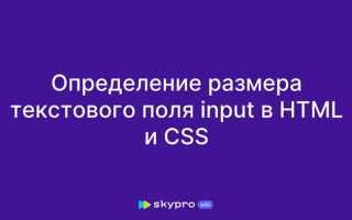 Как создать поле для ввода текста в html