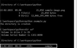 Как создать рабочий каталог для python