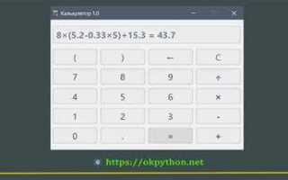 Как написать программу калькулятор на python