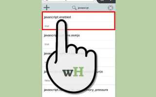 Как включить на смартфоне javascript