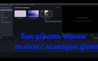 Как убрать черные полосы в видео movavi