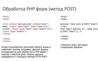 Как сделать форму отправки на почту php