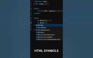 Как вставить символы в html