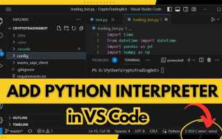 Как установить интерпретатор python в visual studio code