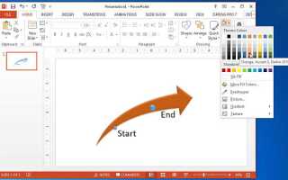 Как сделать стрелки в презентации powerpoint