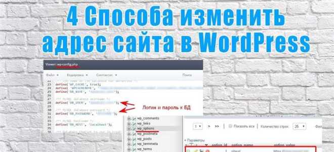 Как поменять адрес сайта wordpress