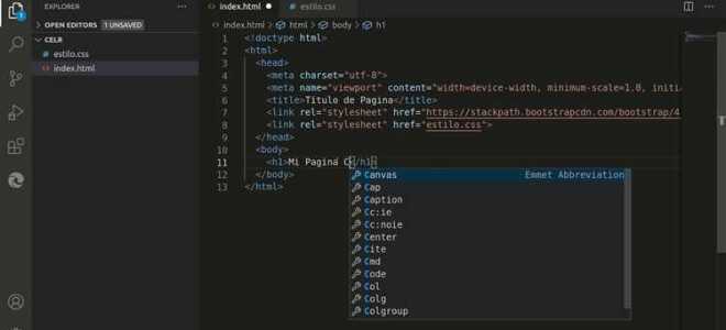 Как создать css файл в visual studio code