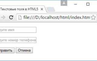 Как в html сделать поле для ввода текста