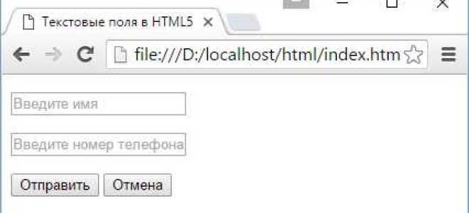 Как в html сделать поле для ввода текста