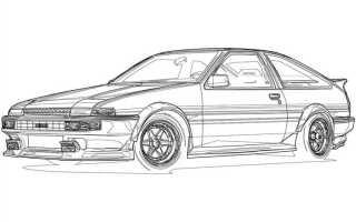 Как нарисовать toyota ae86 trueno