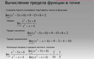 Как вычислить предел функции в точке mathcad