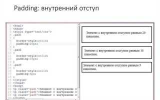 Как сделать отступы в таблице html