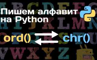 Как вывести алфавит в python