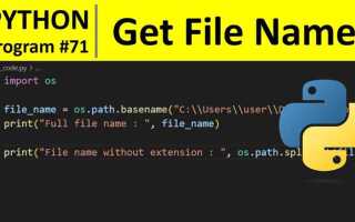 Как узнать имя файла python