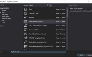 Как скопировать форму в c visual studio