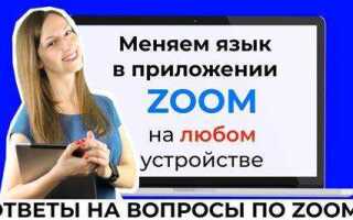 Как в zoom поменять язык