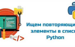 Как найти повторяющиеся элементы в массиве python