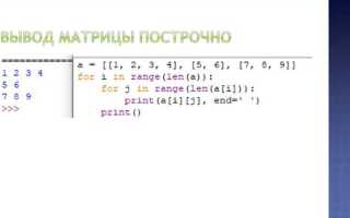 Как создать матрицу в python
