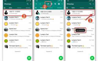Как закрепить чат в whatsapp