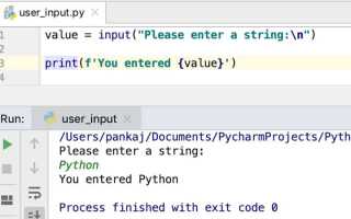Как ввести переменную через input python