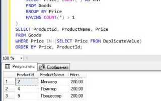 Как в sql посчитать количество повторяющихся значений