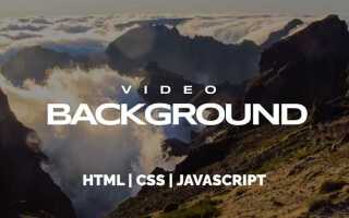 Как добавить видео на задний фон html