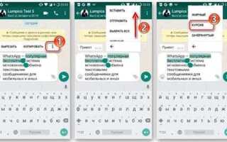 Как писать курсивом в whatsapp