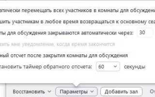 Как сделать сессионный зал в zoom