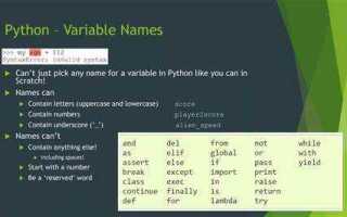 Как объявить переменную в python