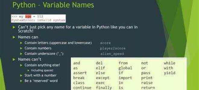 Как объявить переменную в python