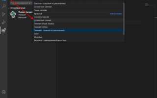 Как поменять язык на visual studio code