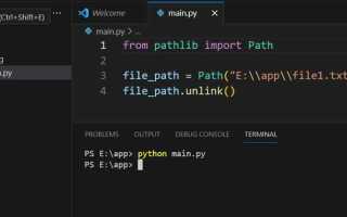 Как удалить папку с файлами python
