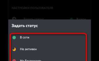 Как сделать свой статус в discord