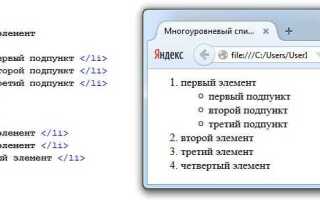 Как можно создать многоуровневый список в html