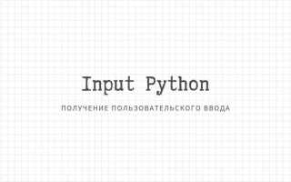 Для чего нужен input в python