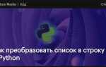 Как конвертировать список в строку python