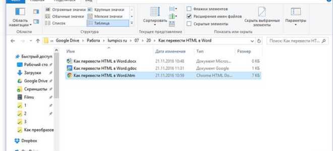 Как конвертировать в html