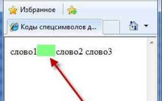 Как вставить спецсимвол в html