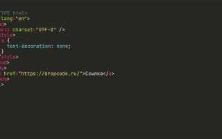 Как сделать нижнее подчеркивание ссылка в html