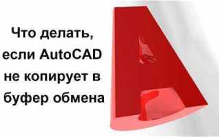 Почему в автокаде не копируется в буфер обмена
