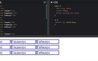 Как убрать границы в таблице html