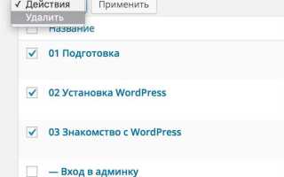 Как вывести меню wordpress