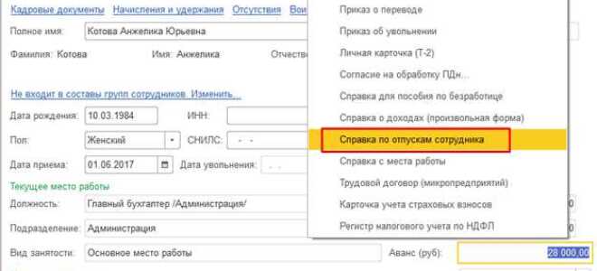 Как в 1с добавить вид отпуска