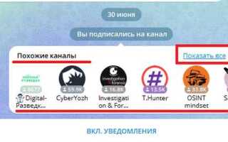 Как найти каналы в telegram