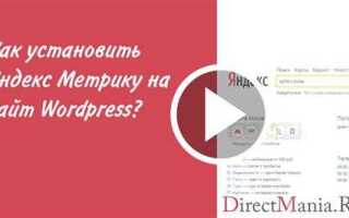 Как на сайт wordpress добавить метрику