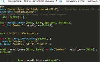 Как установить кодировку в html
