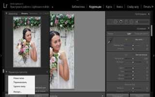 Как сделать пресет в lightroom