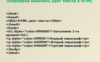 Как прописать стиль в html